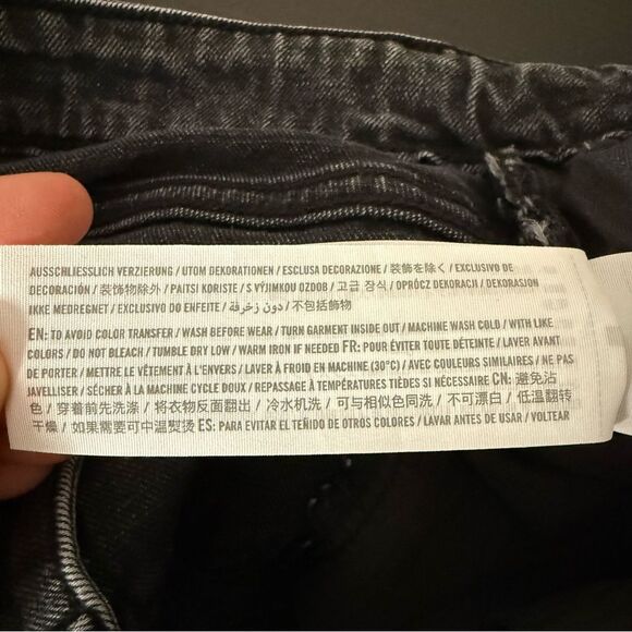 Abercrombie & Fitch The Mom High Rise Jeans Sz 25 0L Black Curve Love Denim - Picture 10 of 13